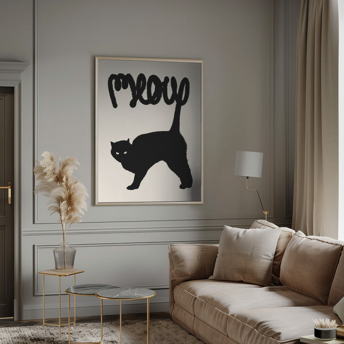 Meow Framed Art Modern Wall Decor