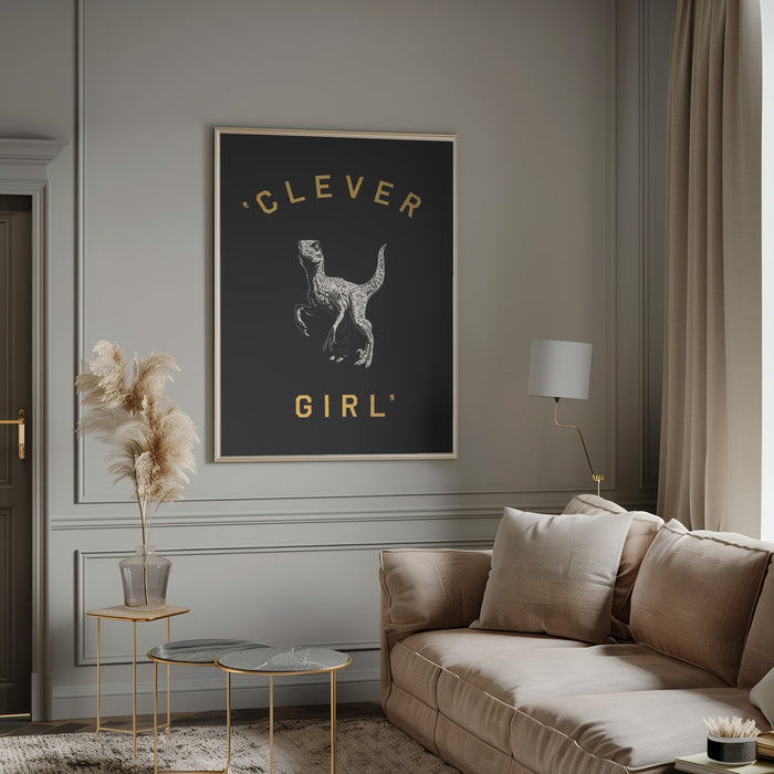 Clever Girl   Dark Print Framed Art Wall Decor