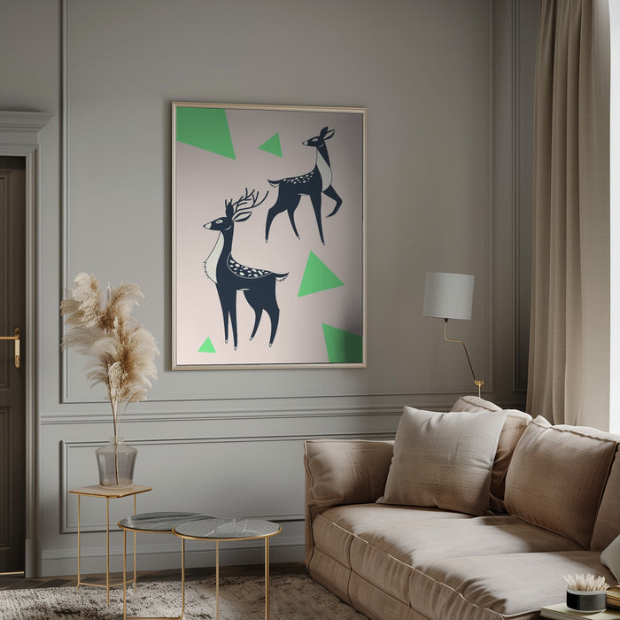 Abstract Deer #2 Framed Art Wall Decor