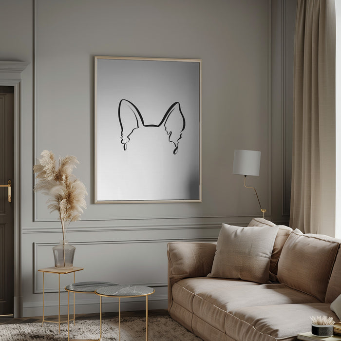 Dog Ears (German Shepherd) Framed Art Modern Wall Decor