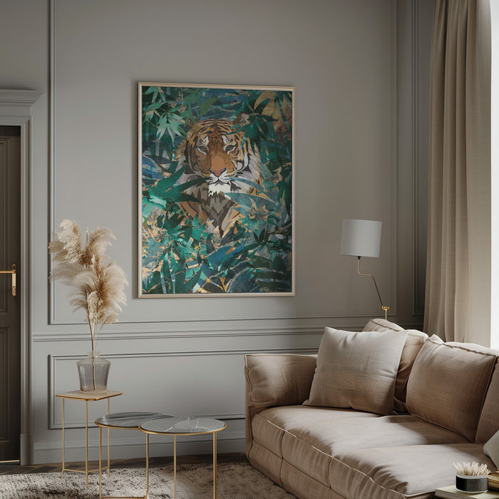Tiger in the jungle 2 Framed Art Modern Wall Decor