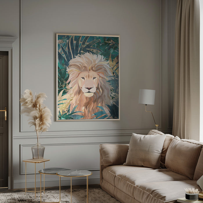 Lion Jungle 2 Framed Art Modern Wall Decor