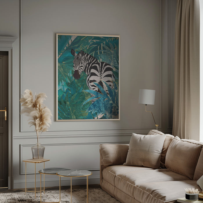 Zebra in the jungle 1 Framed Art Wall Decor