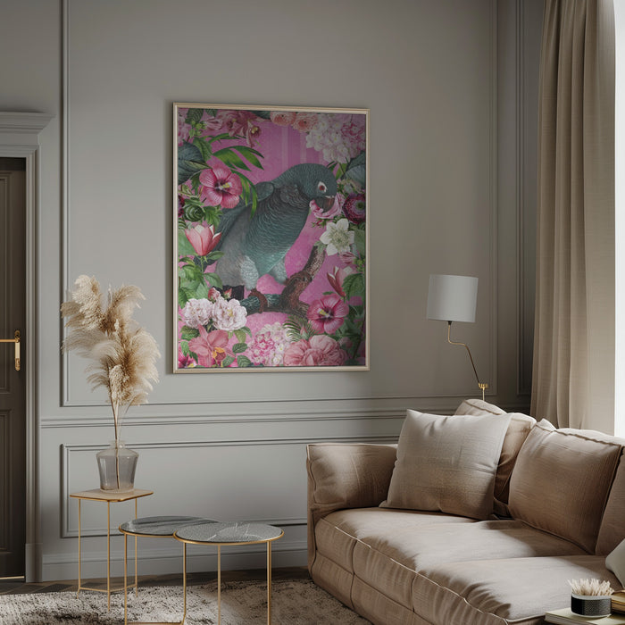 The Parrots Paradise Garden 3 Framed Art Modern Wall Decor