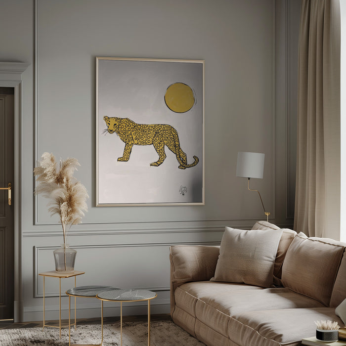 Leopard and Sun   Erum Khalili.png Framed Art Modern Wall Decor