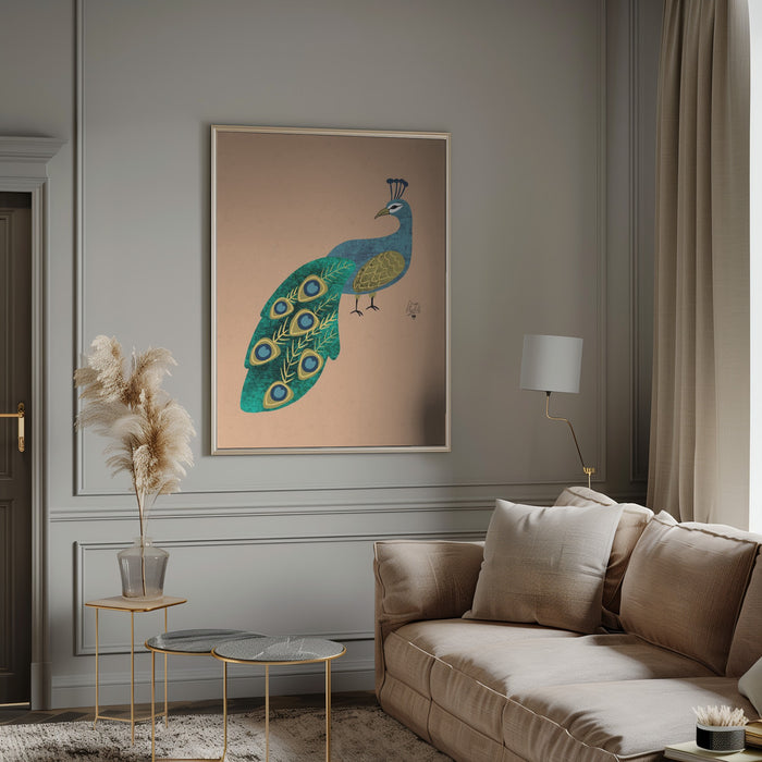 Peacock Erum Khalili.png Framed Art Modern Wall Decor