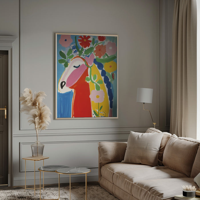 The Flower Horse Framed Art Modern Wall Decor