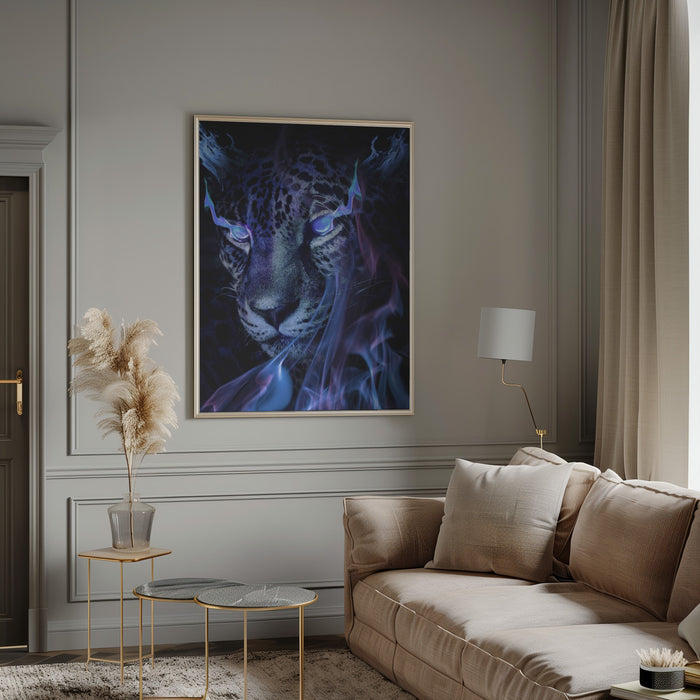 Mystical Tiger Darkness Framed Art Modern Wall Decor