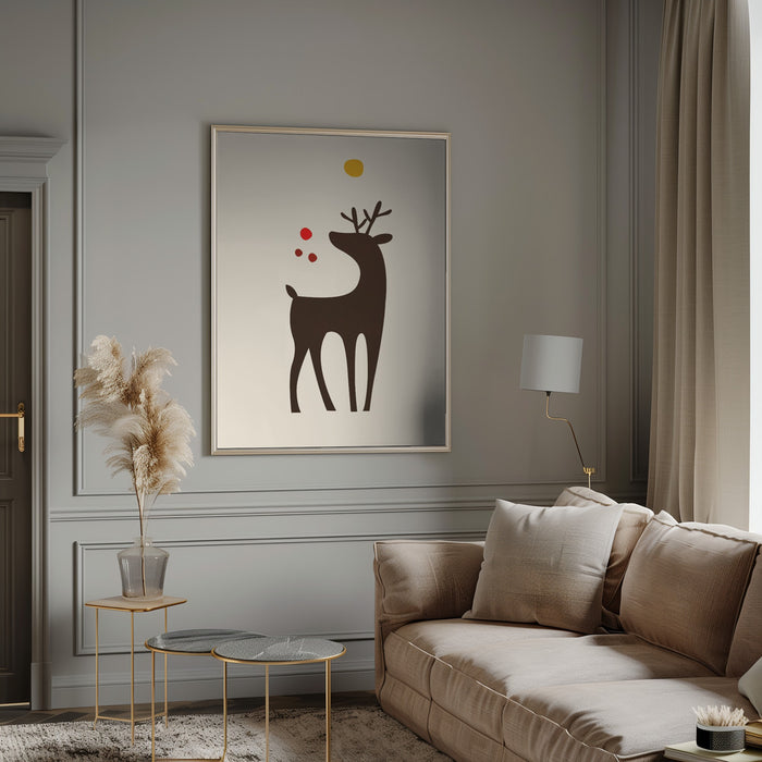Rudolph Searching for His Nose Framed Art Modern Wall Decor