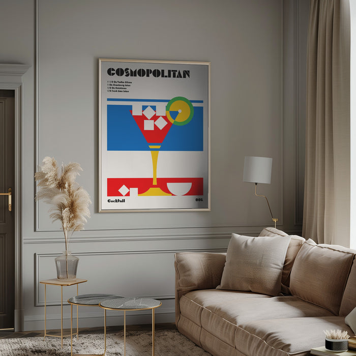 Cosmopolitan Bauhaus Cocktail Framed Art Modern Wall Decor