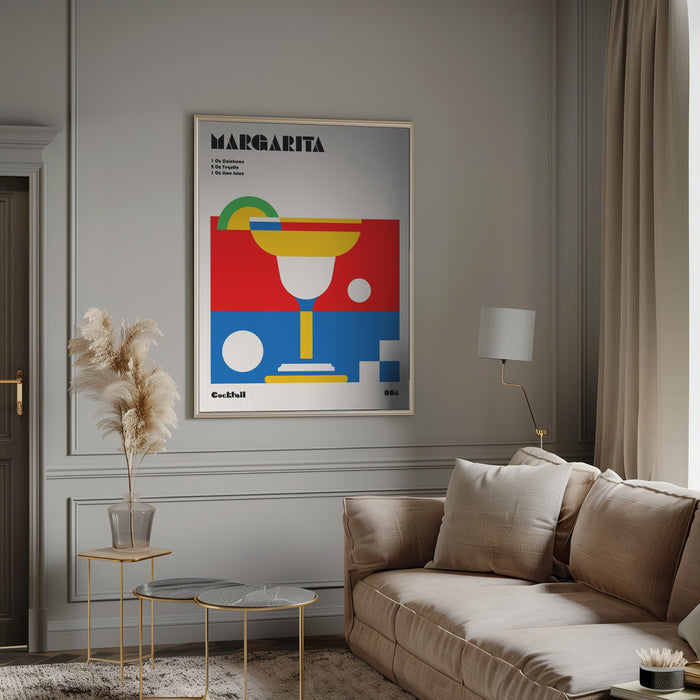 Margarita Bauhaus Cocktail Framed Art Modern Wall Decor