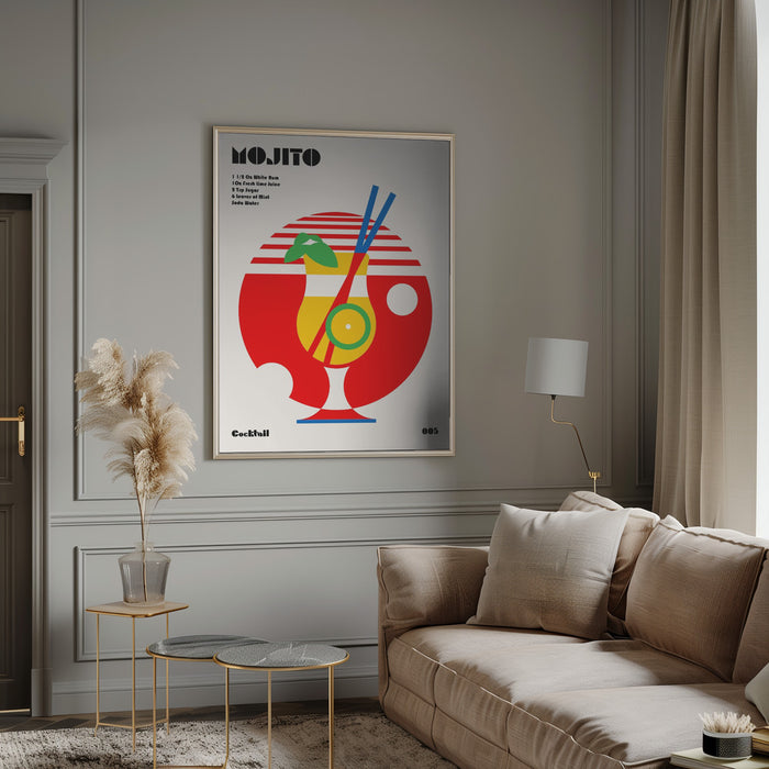 Mojito Bauhaus Cocktail Framed Art Modern Wall Decor