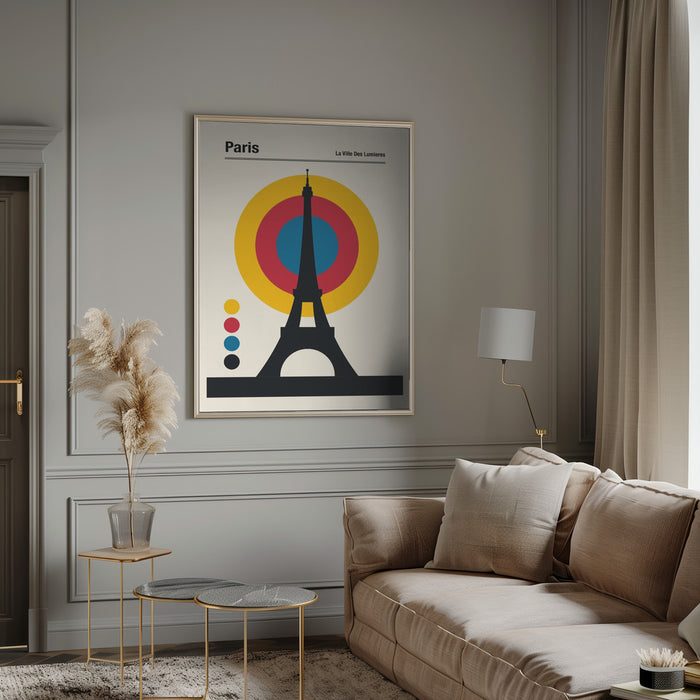 Paris Eiffel Tower Retro travel Print Framed Art Modern Wall Decor