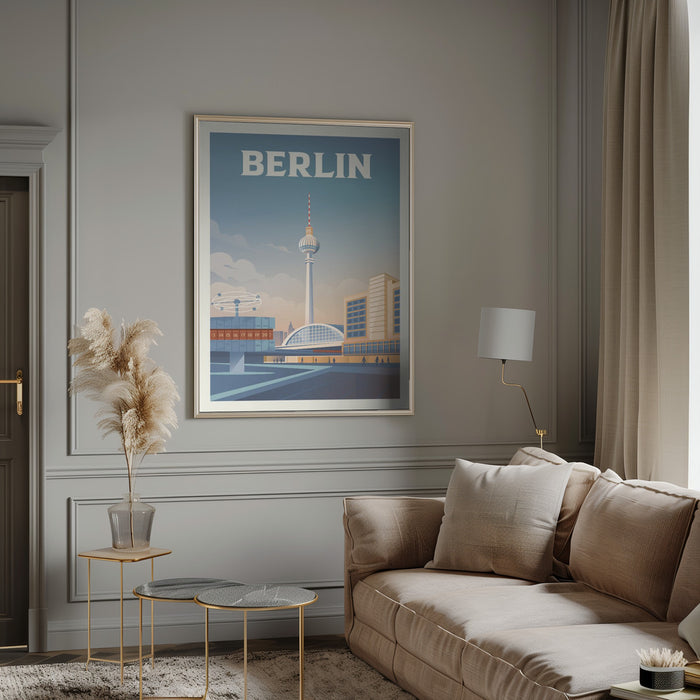 Berlin Cityscape Travel Print Framed Art Modern Wall Decor