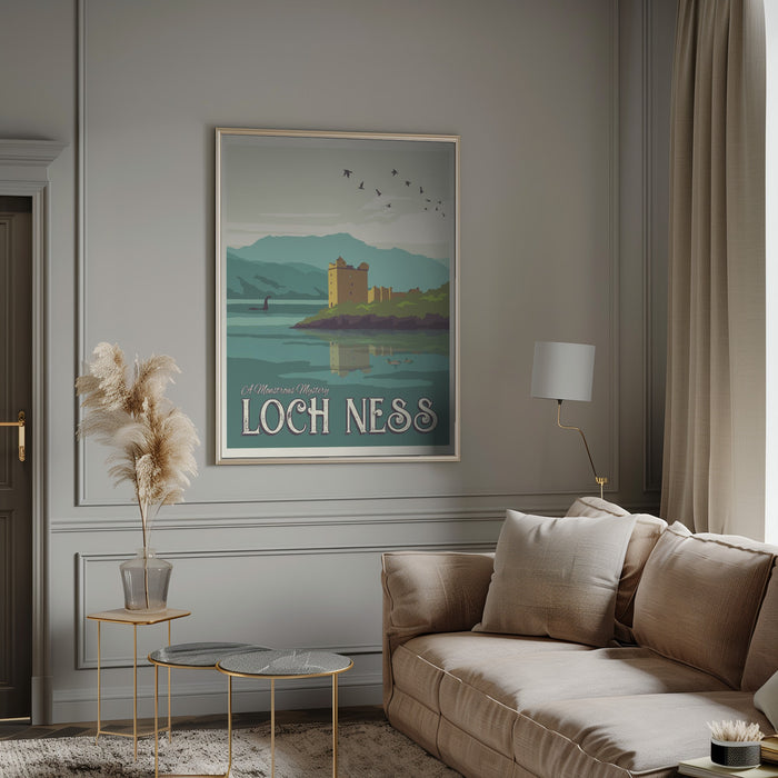 Loch Ness Travel Print Framed Art Modern Wall Decor