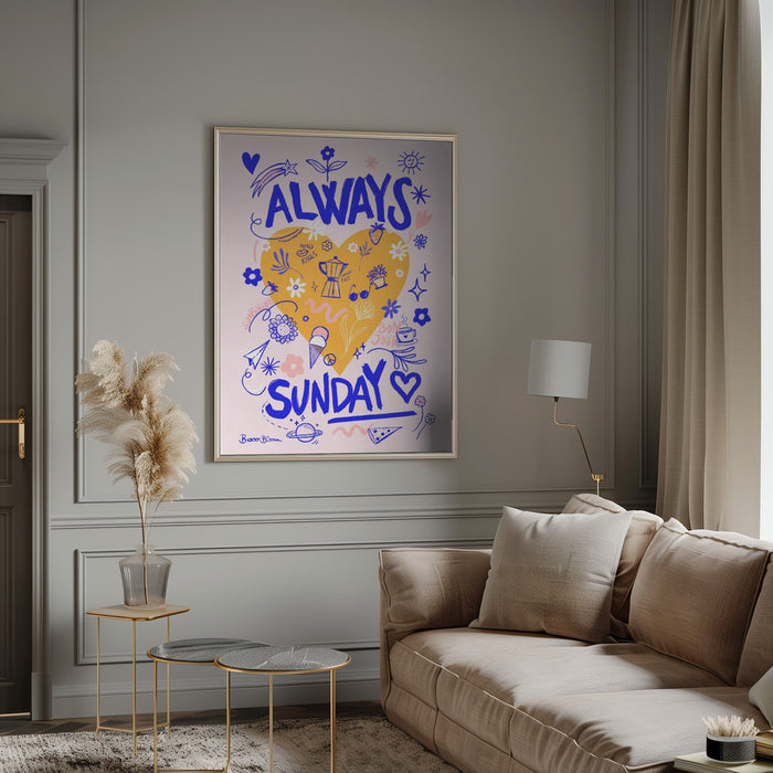 Always Sunday Framed Art Modern Wall Decor