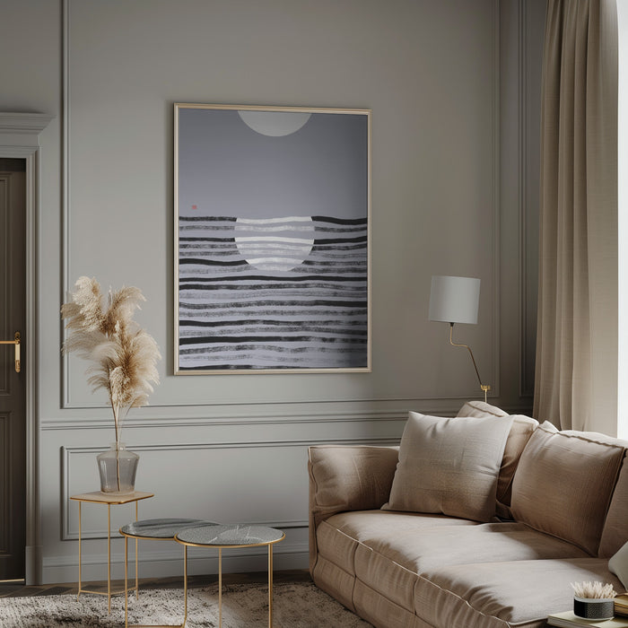 Hidden Moon N°2 | Reflection Framed Art Modern Wall Decor