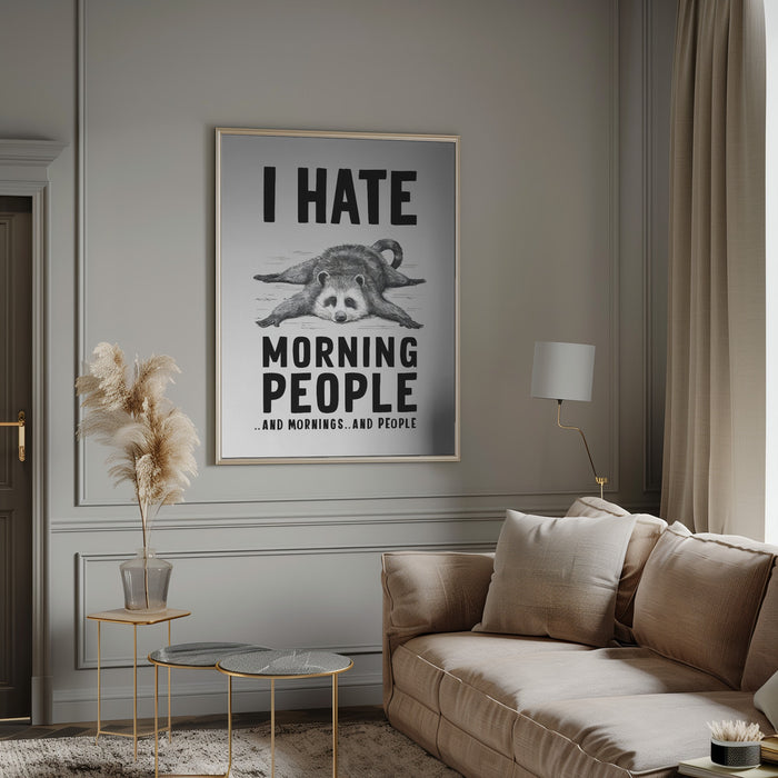 I Hate Morning People Framed Art Modern Wall Decor