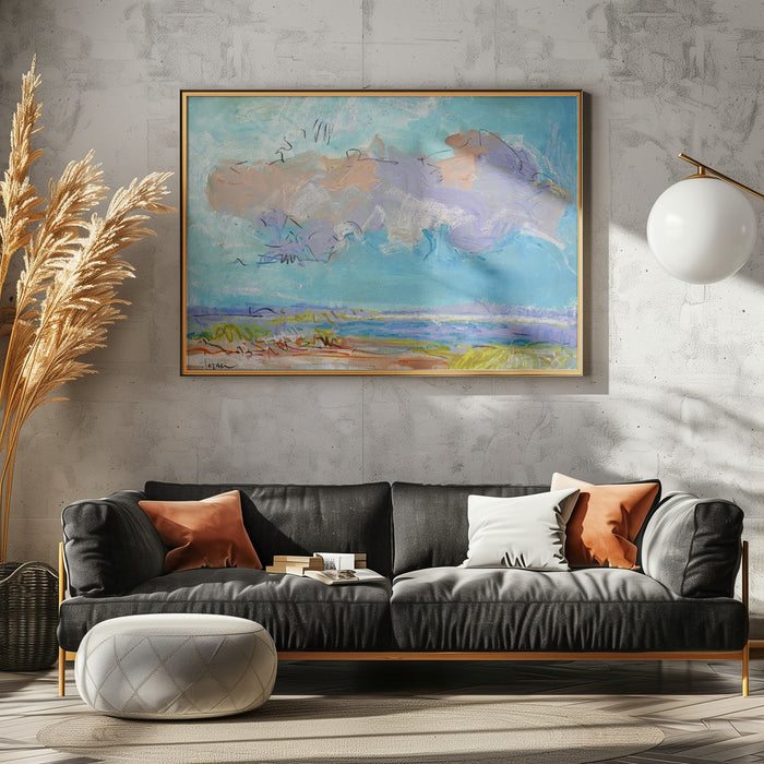 Df589blue Morning Landscape Framed Art