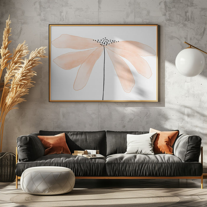 Peach Flower Landscape Framed Art