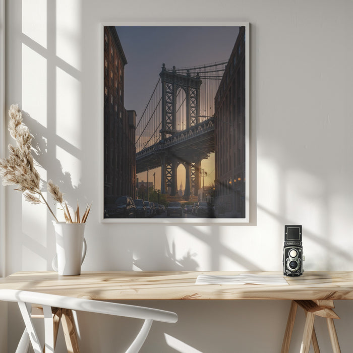 Manhattan Bridge Dumbo Brooklyn Framed Art Modern Wall Decor