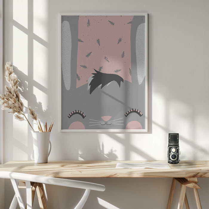 Little Bunny (pink) Framed Art Modern Wall Decor