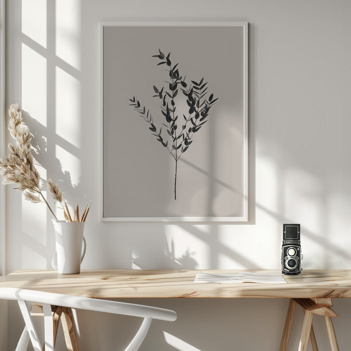 Inky Botanical Framed Art Modern Wall Decor