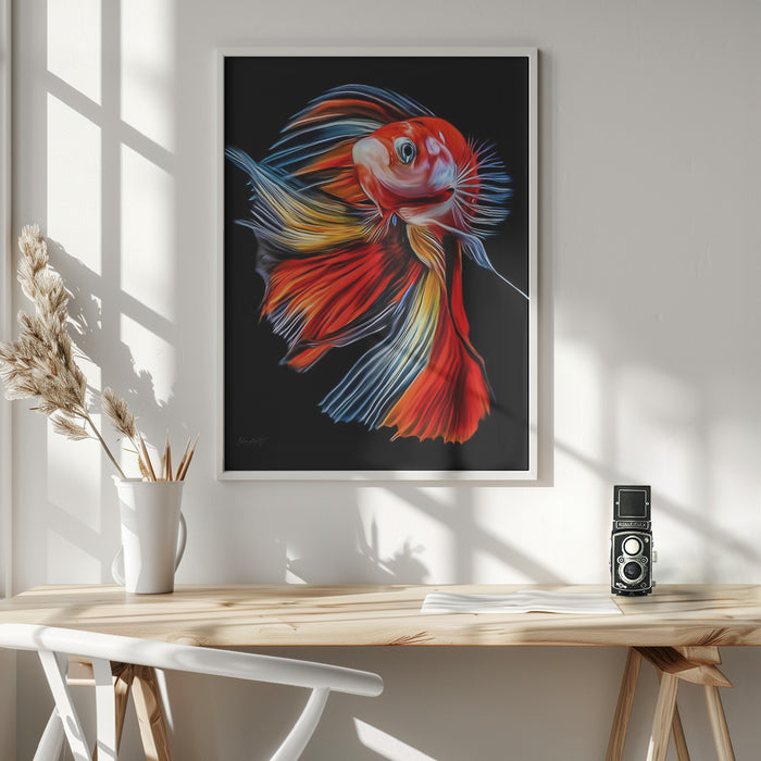 Colorful Fish Framed Art Modern Wall Decor