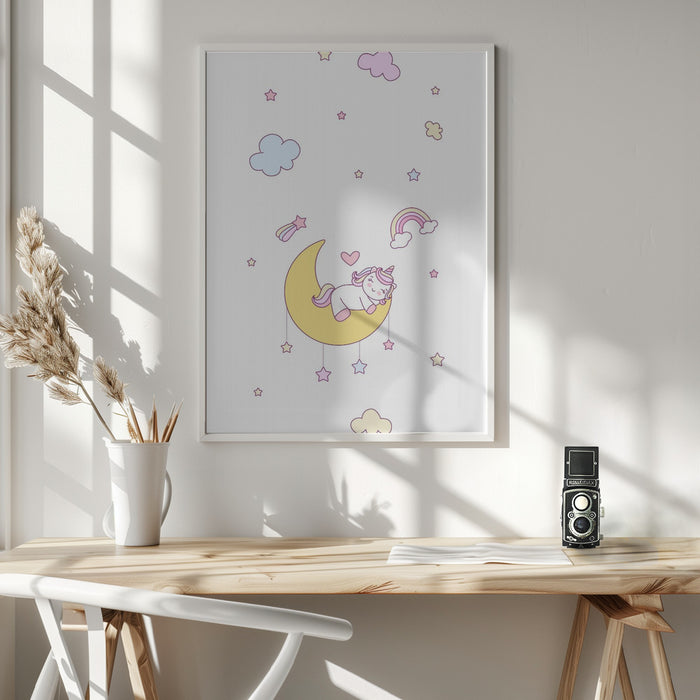 Little Unicorn Framed Art Wall Decor