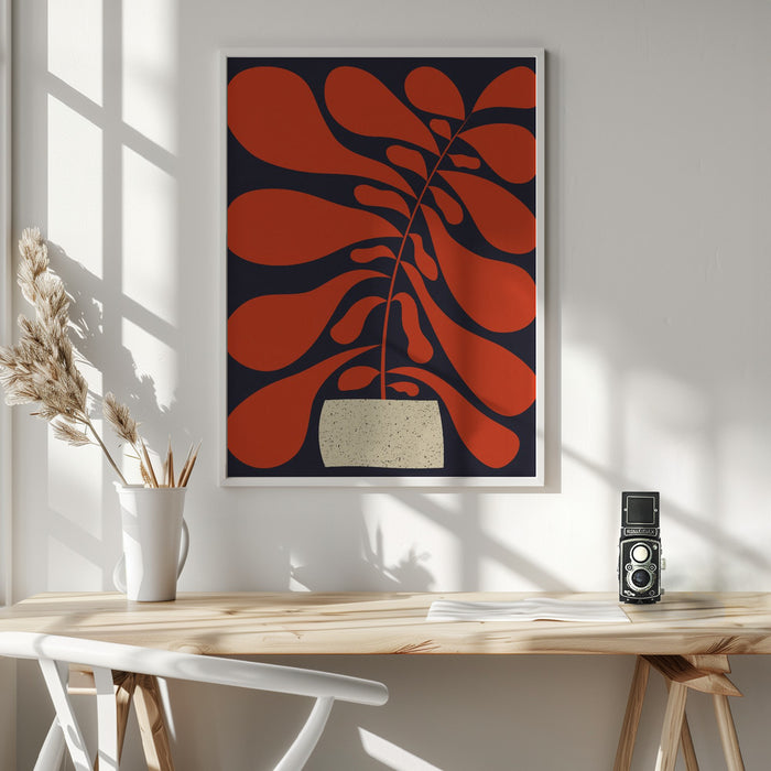 Lazy Plant #1 Framed Art Modern Wall Decor