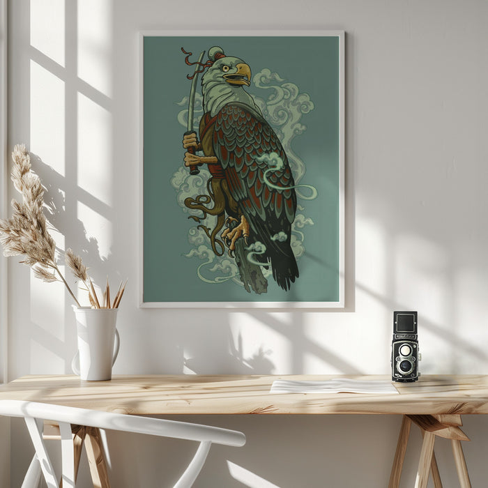 WARRIOR EAGLE Framed Art Wall Decor