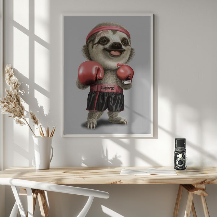 the boxing sloth Framed Art Modern Wall Decor