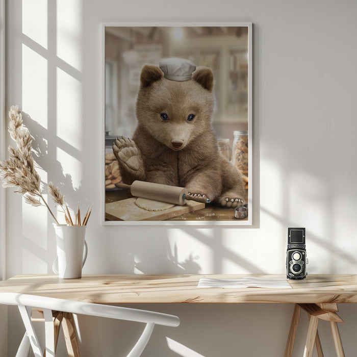 bear baking Framed Art Modern Wall Decor