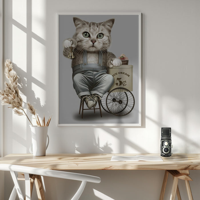 ice cream seller Framed Art Wall Decor