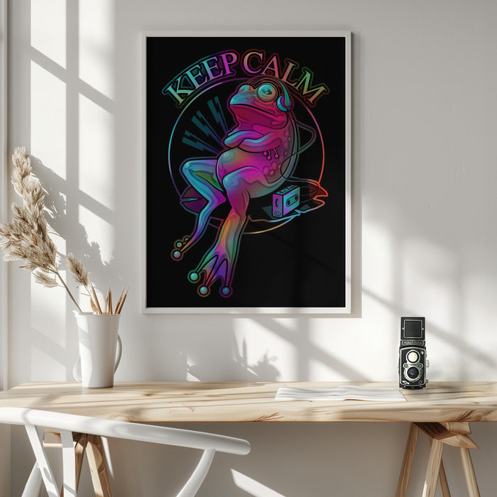 frog loves music Framed Art Modern Wall Decor