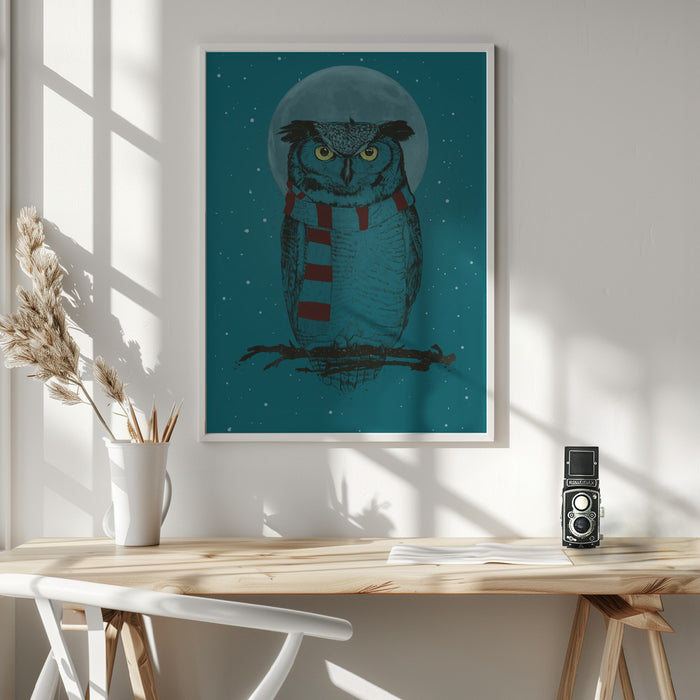 Winter owl Framed Art Modern Wall Decor