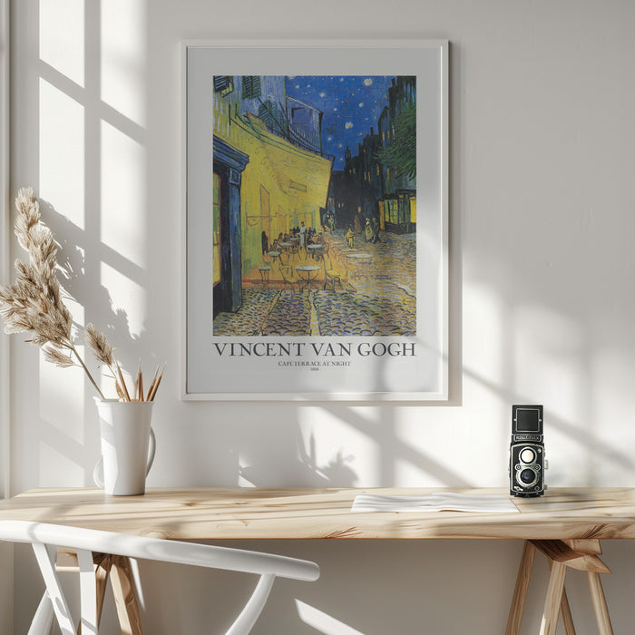 Café Terrace At Night Framed Art Wall Decor