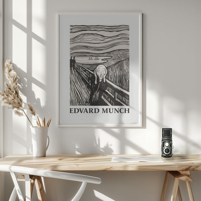 Skriet- The Scream - Monochrome Version Framed Art Wall Decor