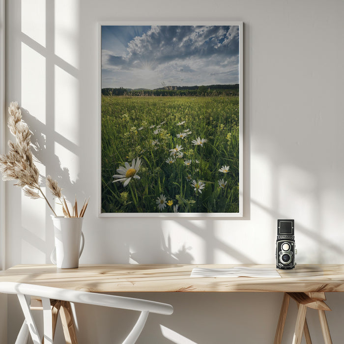 Flowering Meadow Framed Art Modern Wall Decor