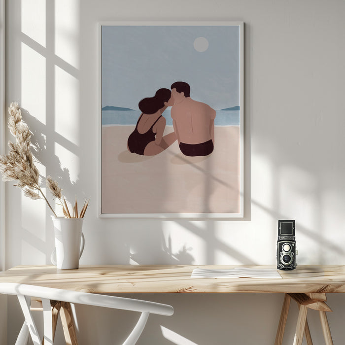 First Kiss Framed Art Modern Wall Decor