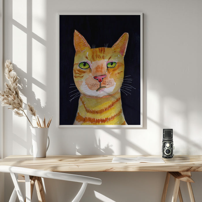 Ginger Cat Framed Art Modern Wall Decor