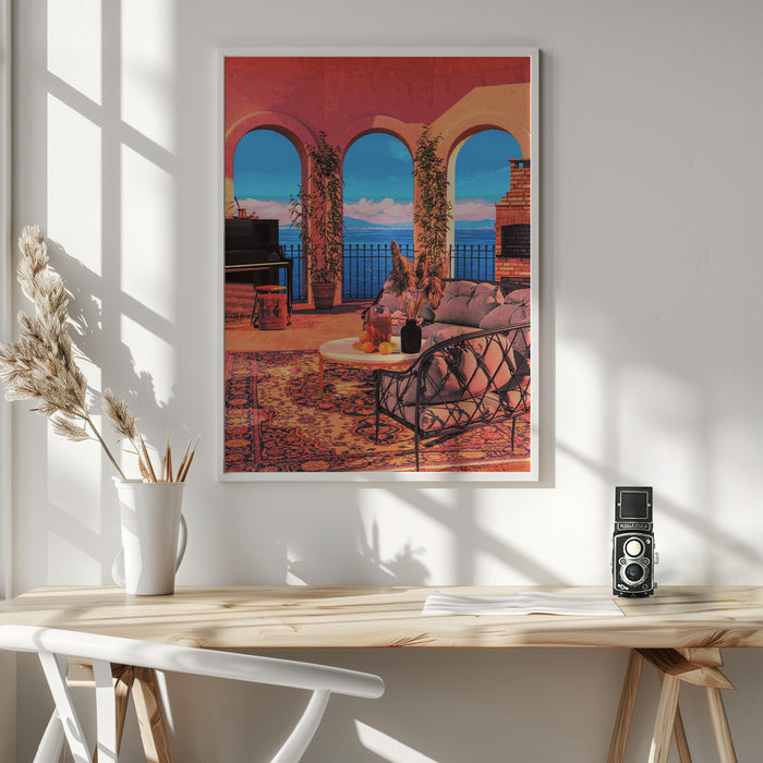 Piano Terrace Framed Art Modern Wall Decor