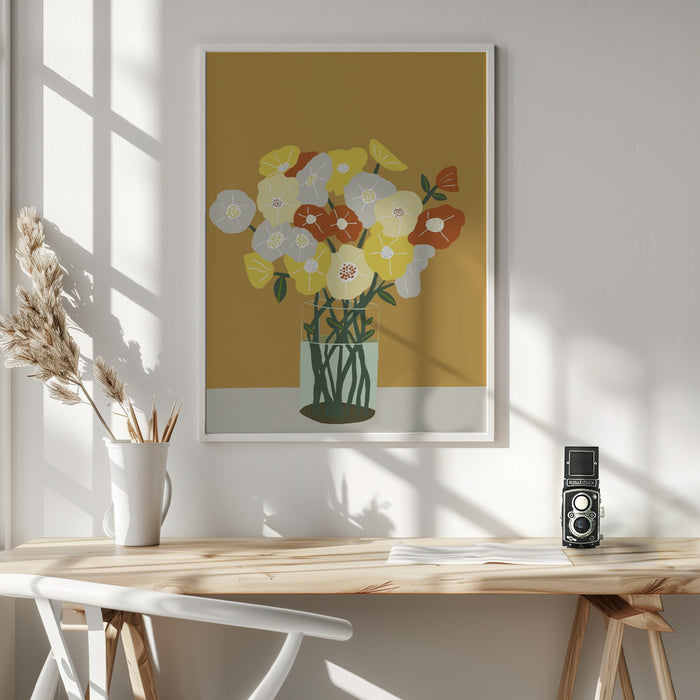 Vase of Flowers Framed Art Wall Decor