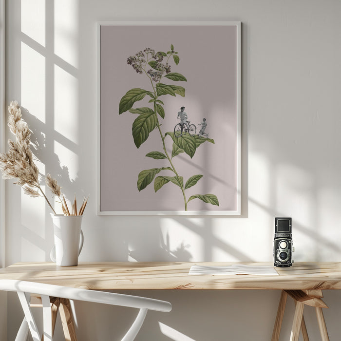 Botanical cycling Framed Art Modern Wall Decor