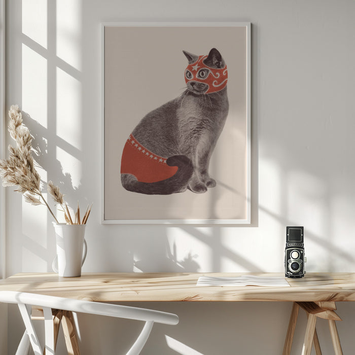 Chat Catcheur Framed Art Modern Wall Decor