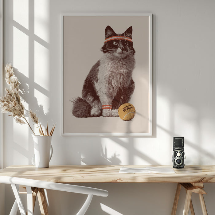 Chat Tennis Framed Art Modern Wall Decor