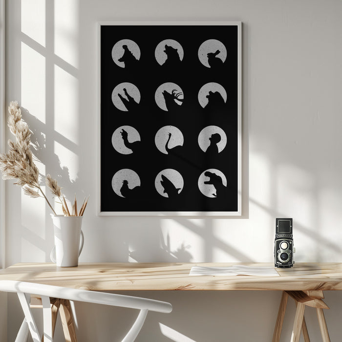 Wolfs Night Off Framed Art Wall Decor