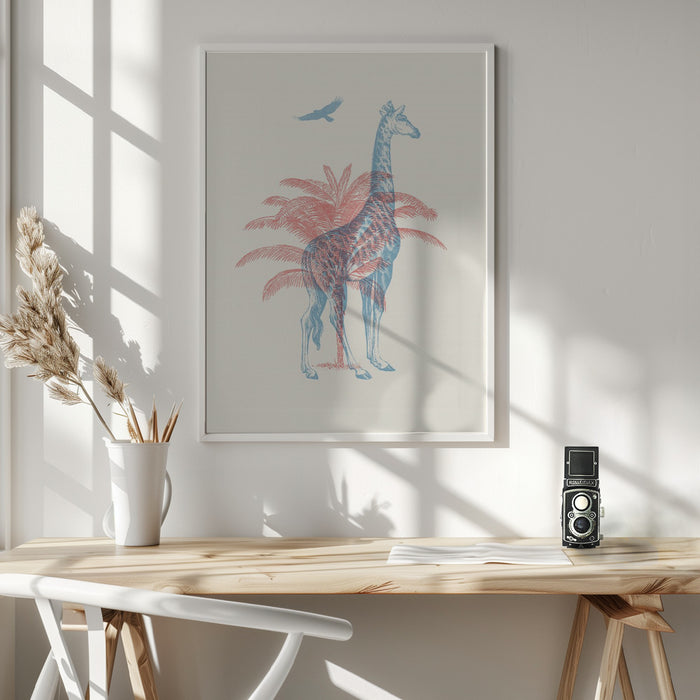 Giraffe Framed Art Modern Wall Decor