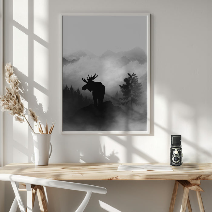 Moose Framed Art Wall Decor