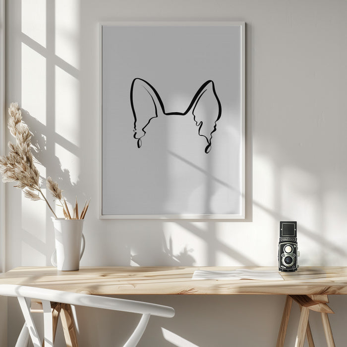 Dog Ears (German Shepherd) Framed Art Modern Wall Decor